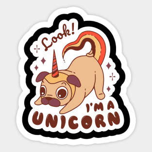 The Unicorn Pug! Sticker